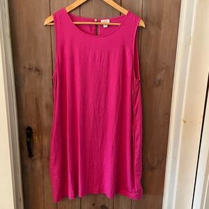 J. Crew Vibrant Pink Sleeveless Midi Dress